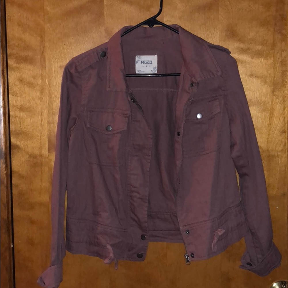 Maroon stylish zip up jacket